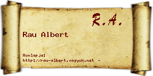 Rau Albert névjegykártya
